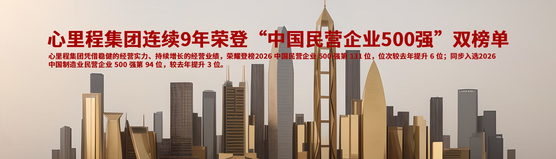 连续9年荣登“中国民营企业500强”双榜单